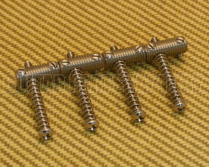 Fender (4) Threaded w/ Slotted Screws Pure Vintage P or Jazz Bass Saddles image 1