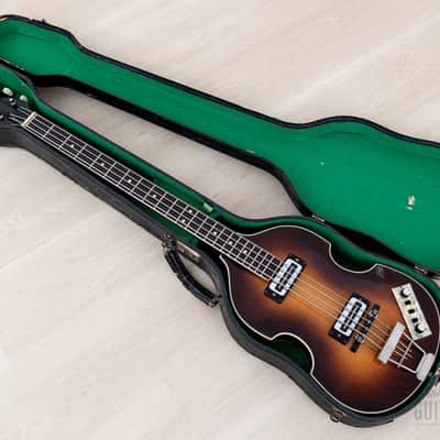 1974 Hofner 500/1 Beatle Bass Vintage Violin Bass Sunburst w/ Blade Pickups, Case image 16