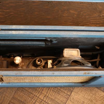1966 Airline Model 7214 Amp-In-Case Electric Guitar Gold Blue + OHSC image 21