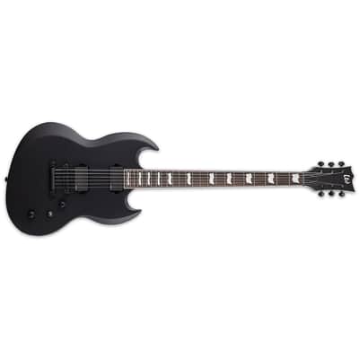 ESP LTD Viper-400 Baritone Black Satin Electric Guitar + ESP Hard Case - Brand New! image 2