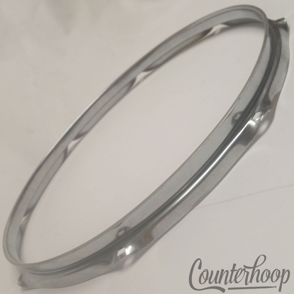 Ludwig 14"Rim/Hoop 8-Lug-Hole Snare/Floor Tom Drum Batter Vintage 60s Chrome USA — main photograph
