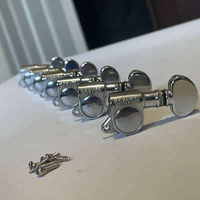 1980's Era Grover USA Mini Rotomatic Chrome Guitar 6 In Line Tuners Tuning Pegs Machine Heads image 2
