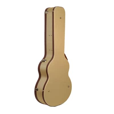 Crossrock Master Series- Wooden OM/Martin 000-14 Fret Acoustic Guitar Case- Security Lock, Genuine Leather Handle, Reinforced Hardware, Metal Feet, Storage Space- Fabric Tweed image 5