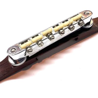 Gibson Forge ABR-1 guitar bridge Nylon wire stamp Les paul original vintage USA paf 1965-1970’s - Chrome image 2