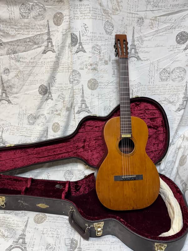Harwood Parlor Guitar Circa 1895 - 1915 Ser #4512 Solid Brazilian Rosewood Back & Sides Premium Taylor Hard Shell Case image 1