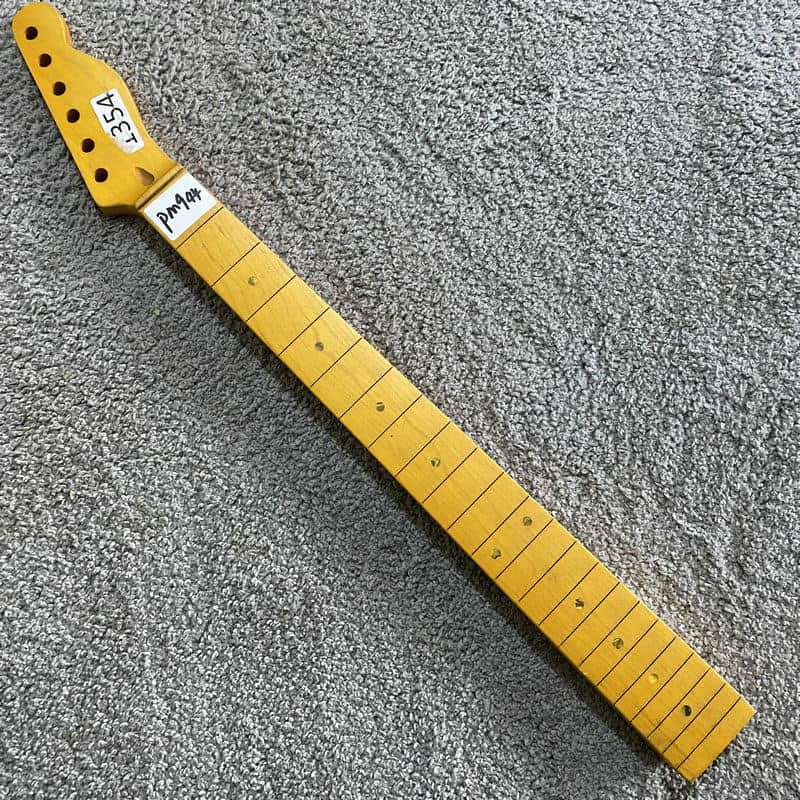 Yellow DIY Maple Wood Guitar Tele Style Neck image 1