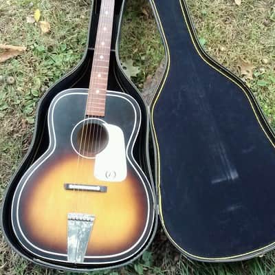 Kay 5160 1966 Sunburst acoustic guitar and case image 8