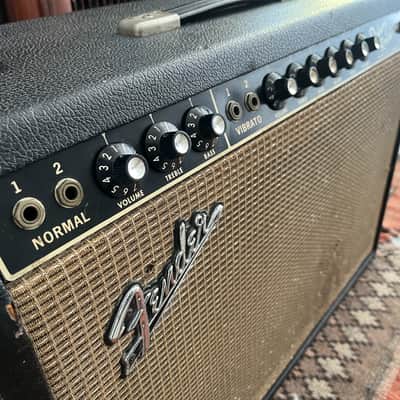 Vintage 1965 Fender USA Deluxe Reverb '60s Blackface Combo Tube Electric Guitar Amp 1960s image 3