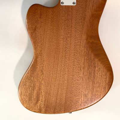 Mt. Fugi Custom offset mustang style electric guitar. Natural Mahogany, Nitro (StewMac Parts) image 5