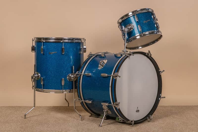 1960s Rogers Holiday Headliner Sparkling Blue Pearl Drum Set