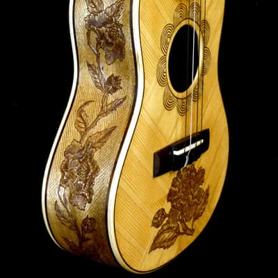Blueberry Handmade Ukulele Floral Motif image 13