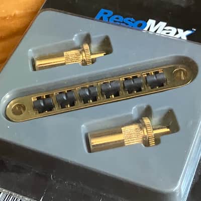 Graphtech SS ResoMax Tune-O-Matic Guitar bridge Gold NOS Canada 6mm image 2
