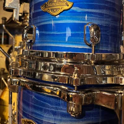 Tama Starclassic Walnut/Birch 5pc Drum Set - Lacquer Blue Ocean Ripple image 2