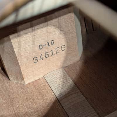 Martin D-18 Dreadnought Acoustic Guitar w/Case - Natural (1974) image 9