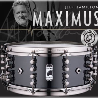 Mapex - 6x14" Black Panther Design Lab Jeff Hamilton "Cherry Bomb" Snare Drum, Piano Black image 2
