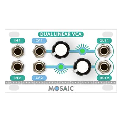 Mosaic Dual Linear VCA 1U Eurorack Module (White) image 1