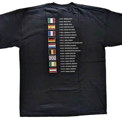 Vintage STEVE VAI 2001 European Tour T-Shirt Men's (XL) Black, 2000s Collectable, New Old Stock! image 2
