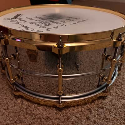 Ludwig LM402 Supraphonic 6.5x14" 10-Lug Aluminum Snare Drum 1985 - Present - Chrome-Plated image 1