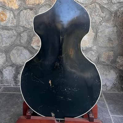 Ultra-Rare 1960 Wandré Naika Double Bass – Made in Italy – Black w/ Carved Lion Headstock & Aluminum Hardware with Hard Case image 12