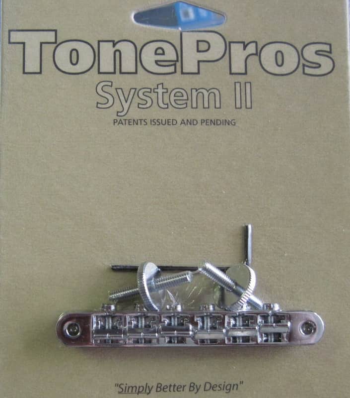TonePros AVR2P-C Tuneomatic Bridge with Notched Saddles Chrome image 1