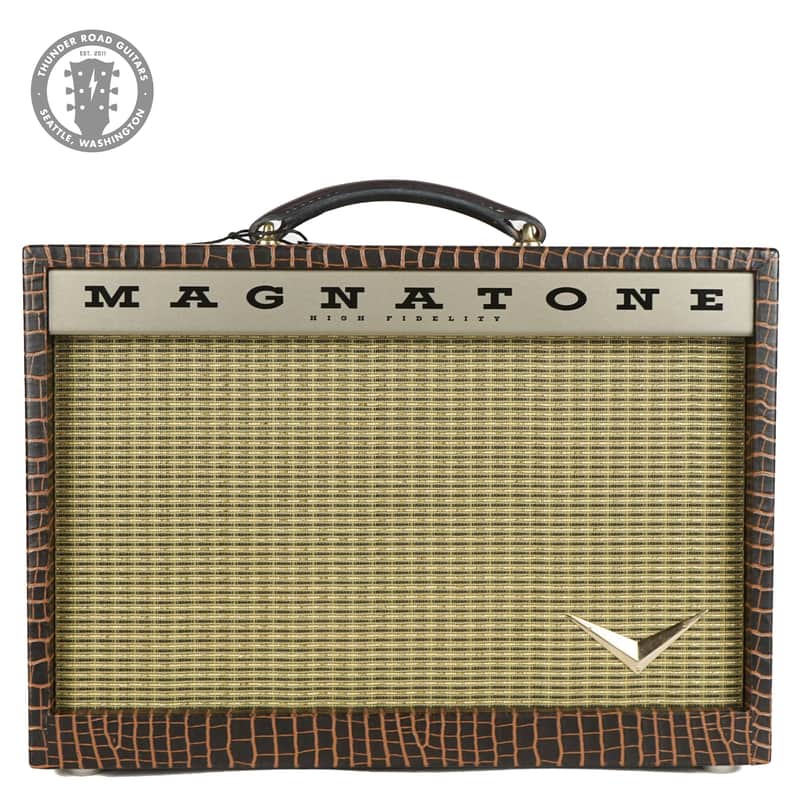 New Magnatone Starlite Combo Brown French Alligator Tolex / Gold Stripe Grill #7541 image 1