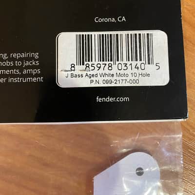 Fender 10 hole Contemporary Jazz Bass Pickguard Aged White Moto image 3