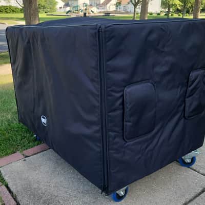 RCF SUB-8006-AS Dual 18" Active Subwoofer with protective case and 4 caster locking wheels image 12