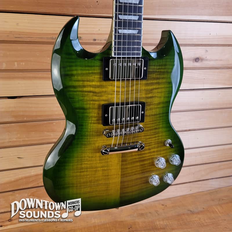 Epiphone SG Modern Figured Electric Guitar with Epiphone Premium Gig Bag - Iguana Burst image 1