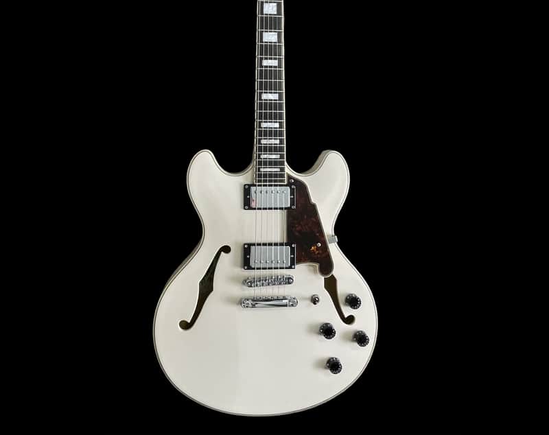 D'Angelico Premier DC Semi-Hollow Double Cutaway Electric Guitar 2019 - 2020 - Champagne with KILLER Taylor Gigbag image 1