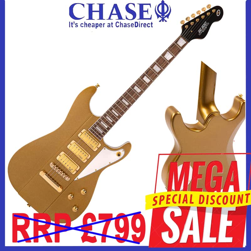 Vintage Electric Guitar JDV36 Joe Doe 'Gas Jockey' Sparkling Gold Sand + Case image 1