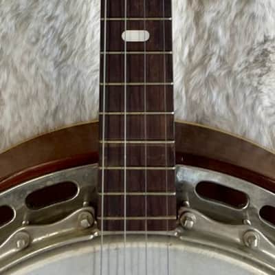 Antique 1920's Ludwig Dixie 4 string Banjo with hardshell case Chicago USA Made image 8