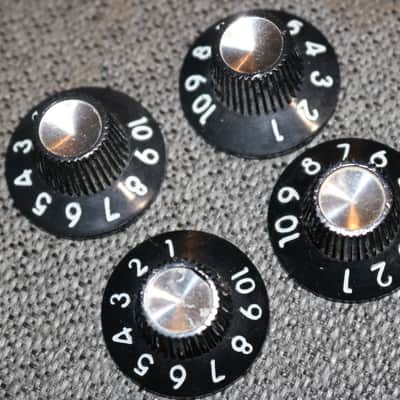 Vintage Original 1965 Fender Blackface Amp Control Knobs - Lot of 4 - Beautiful Condition image 2