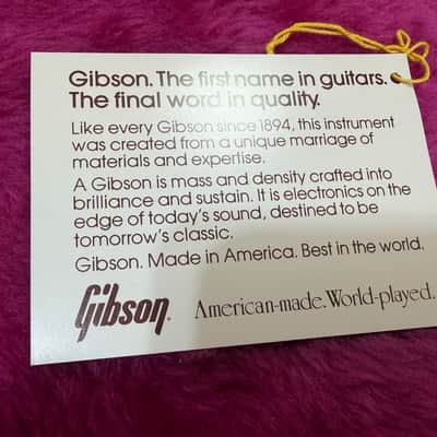 1980s Gibson USA Map Guitar Hang Tag Vintage Case Candy 1983 1984 Manual NOS image 7