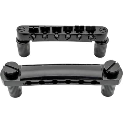Guitar Tune-O-Matic Bridge and Stop Bar Tailpiece with Anchors and Studs Set for Epiphone Les Paul LP SG Style 6 String Electric Guitar,Black image 2