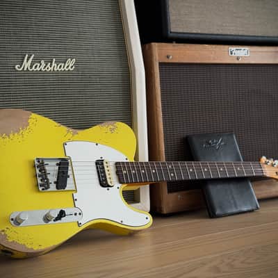 Fender Custom Shop 1964 HS Tele Heavy Relic Grafitti Yellow, Aus Erstbesitz! Custom Color, SD Neck Humbucker uvm. 2021 - Grafitti Yellow Relic image 12