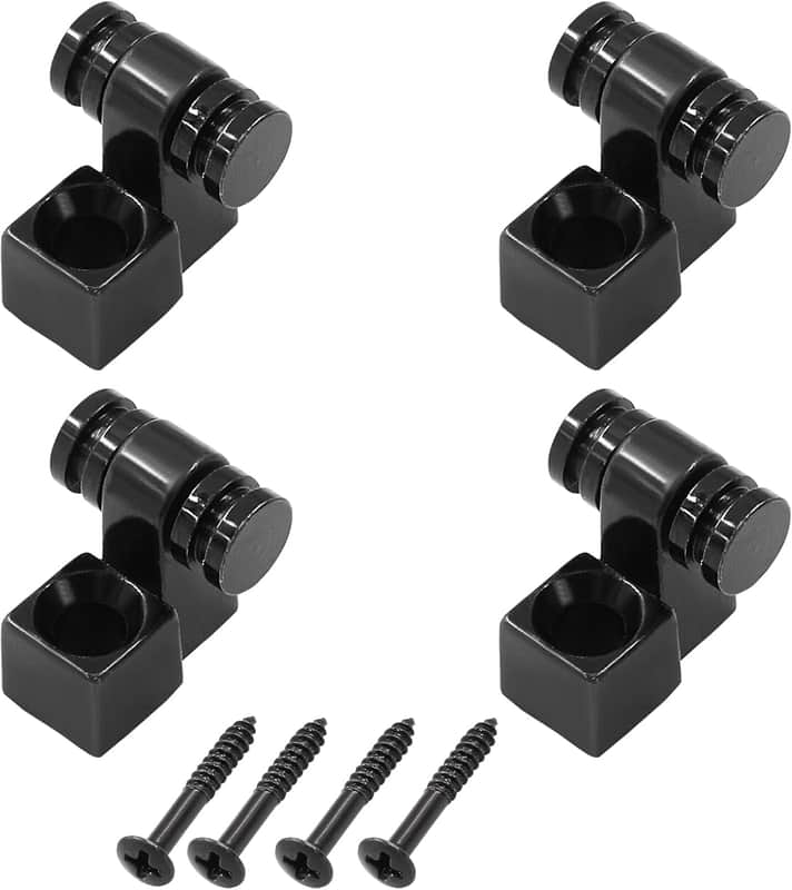 Immagine 4 PCS Guitar Roller String Retainers - Guitar Roller String Trees Retainer - Strings Trees Replacement Parts for Electric Guitars - Black - 1