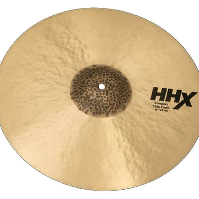 Sabian *Pre-Order* HHX 17" Complex Thin Crash Natural Finish Cymbal +Shirt & Sticks Bundle Pack Special Order Authorized Dealer image 2