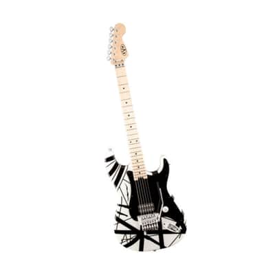 EVH Striped Series 6 String Electric Guitar White with Black Stripes image 3