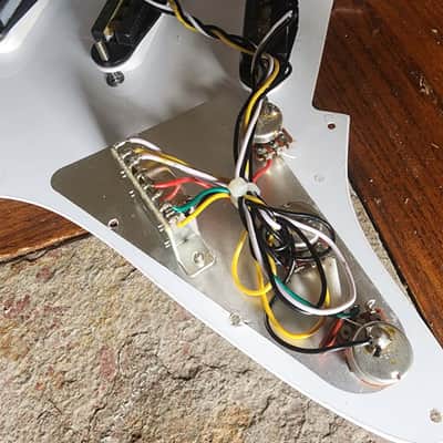 Squier loaded strat pickguard assembly SSS 2000s - white image 4