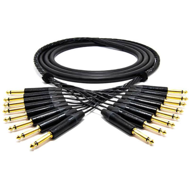 Mogami Gold 8 Channel Analog Snake Cable 8x  1/4” TS Male to 8x 1/4” TS Male (10') image 1
