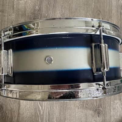 Rogers 1960s Cleveland Tag Covington Era Luxor Snare Drum 5x14 Blue And Silver Duco Multi Color image 8