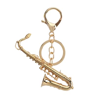 Miniature Saxophone Keychain, Tenor Sax Model Key Ring, Musical Instrument Gift for Music Lover image 2