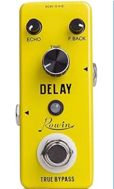 Rowin Delay Yellow Guitar MINI Analog Effects Pedal with True Bypass Rowin LEF-314 Delay 2010s - Yellow image 1