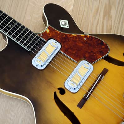 1961 Harmony H74 Meteor Neo Cutaway Vintage Guitar Near Mint DeArmond Gold Foil Pickups w/ohc image 8