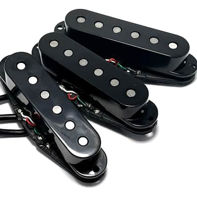 DFG Incogs SSS Style Modern Strat AlNiCo Humbucking Pickups in Single Coil Size ~ Set of Three 4-Wire Pickups, Black Cover image 4