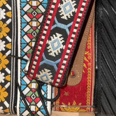 D'Andrea ACE 10 Vintage Reissue Snowflake Adjustable 2" Wide Guitar Strap image 2
