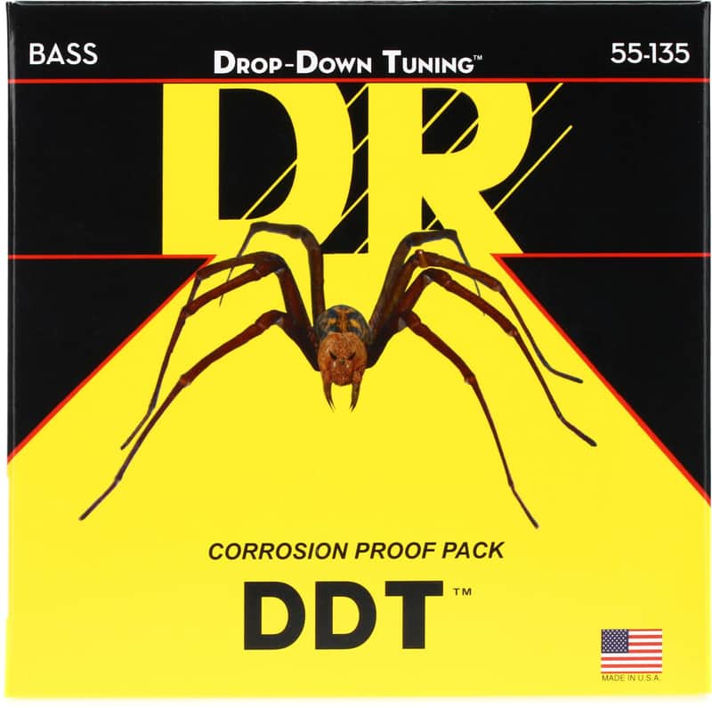 DR Strings DDT5-55 Drop-Down Tuning Stainless Steel Heavy Bass Guitar Strings - .055-.135 Heavy 5-string image 1