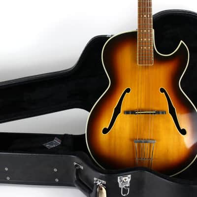 1967 Hofner President Florentine Model 66 Acoustic Archtop 5115-05 Brunette Sunburst image 2