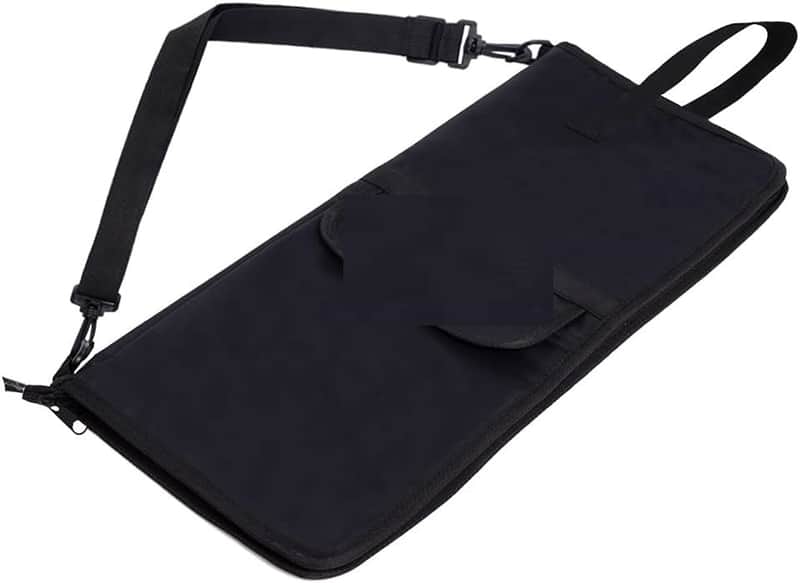 Drum Stick Bag with an External Pocket, Standard Nylon Stick Bag with a Carry Handle and Floor Tom Hooks, Inside 4 Slots Holds up to 12 Pairs of Drumsticks,Water Resistant Nylon image 1