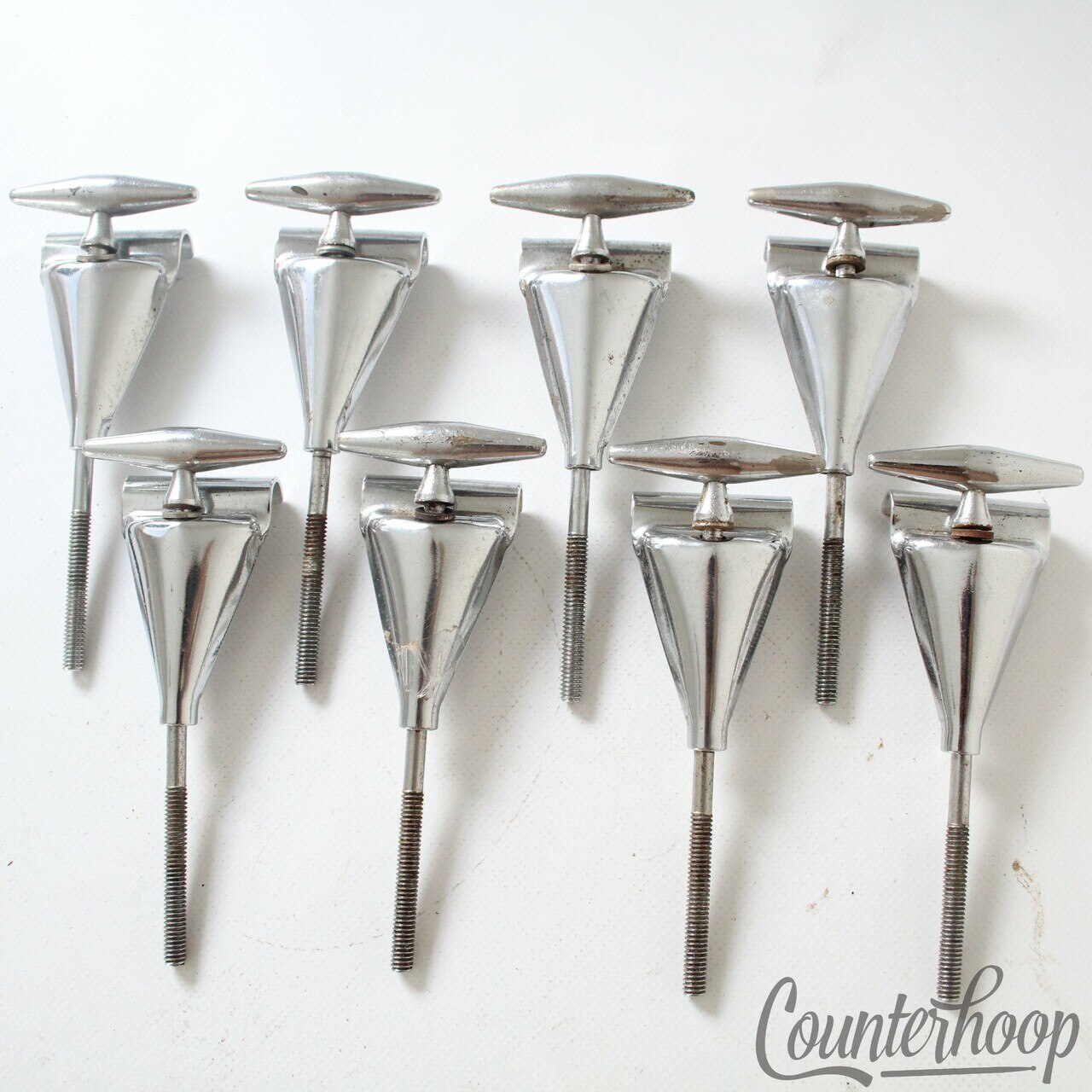 Slingerland 8x Sound King 60s Bass Drum Tension T-Rods+Claws Chrome Vintage USA — main photograph
